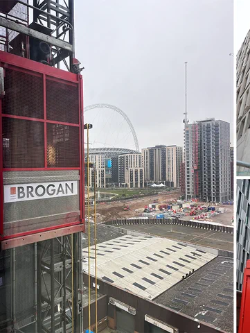Combined hoist, common tower and scaffolding package in Wembley, London